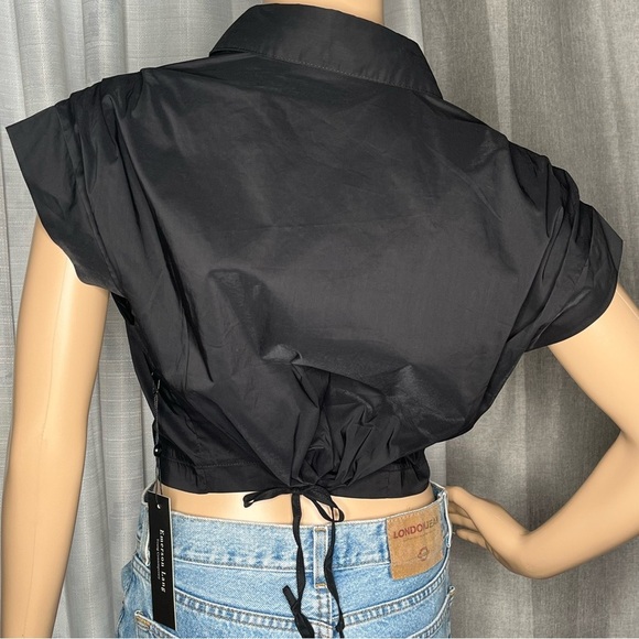 Emerson Lang Black Button-Down Women's “I’m tired of their stories” Shirt NWT - Picture 5 of 15